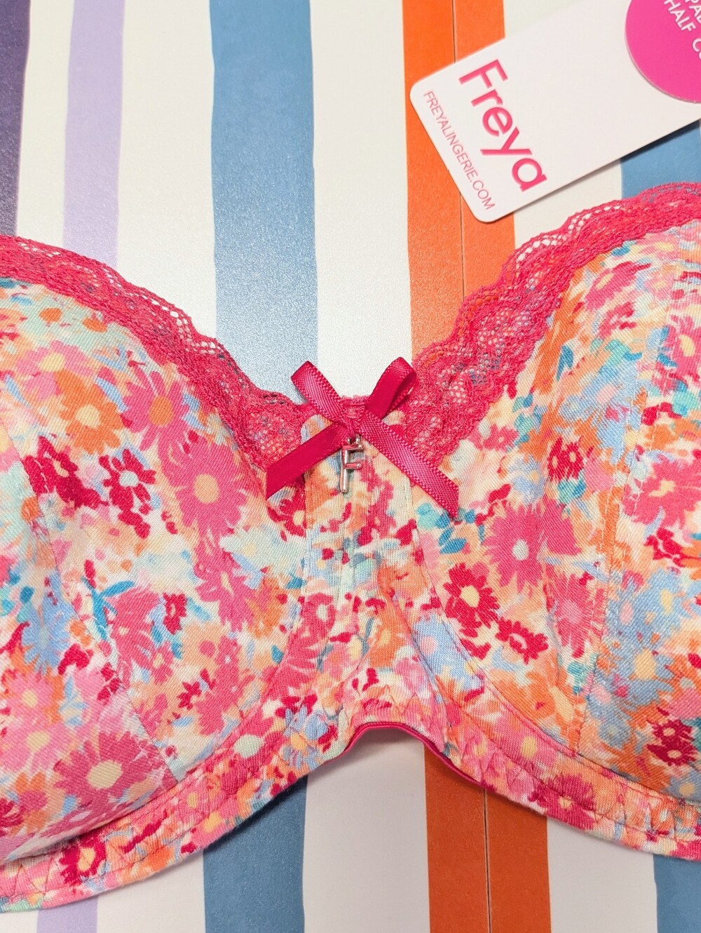 Freya Flirt Hot Pink Floral Print Bra - 28FF UK - Picture 3 of 6